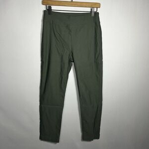 Tribal Pants Women Size 6 Green Pull On Slim Straight Trousers Stretch Cuffed